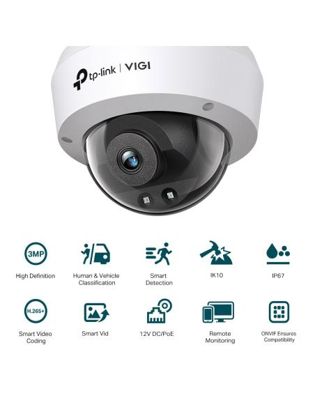 TP-Link VIGI C230I Cámara de Videovigilancia de Exterior Tipo Domo IP67 2.8mm 3MP Blanca