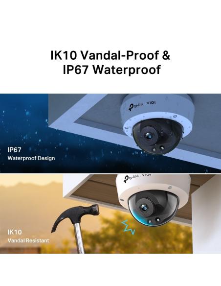 TP-Link VIGI C230I Cámara de Videovigilancia de Exterior Tipo Domo IP67 2.8mm 3MP Blanca