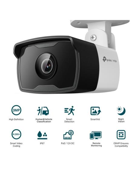 TP-Link VIGI C330I Cámara de Videovigilancia de Exterior Tipo Bullet IP67 6mm 3MP Blanca
