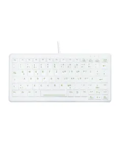 Active Key AK-CB4110F-US-W/SP Teclado Lavable Desinfectable Retroiluminable USB QWERTY Internacional EEUU Blanco