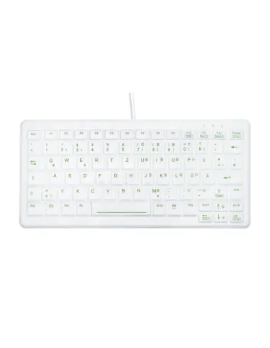 Active Key AK-CB4110 Teclado Lavable Desinfectable Retroiluminable USB QWERTY Internacional EEUU Blanco