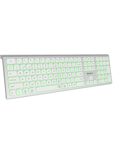 Subblim SUBKB-3MIE300 Teclado Inalámbrico Bluetooth/2.4GHz Master Iluminado Blanco/Plata