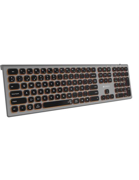 Subblim SUBKB-3MIE310 Teclado Inalámbrico Bluetooth/2.4GHz Master Iluminado Gris/Negro