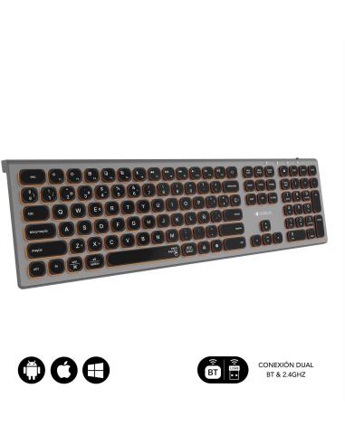 Subblim SUBKB-3MIE310 Teclado Inalámbrico Bluetooth/2.4GHz Master Iluminado Gris/Negro