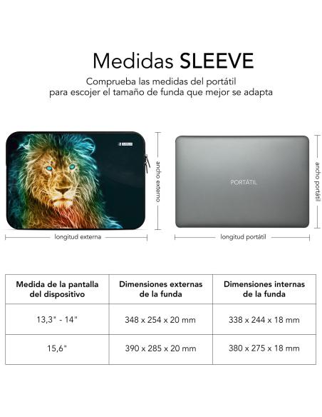 Subblim Trendy Sleeve Neo Lion Funda para Portátil de 15.6"