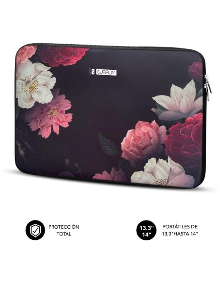 Subblim Trendy Sleeve Neo Flowers Funda para Portátil hasta 14"