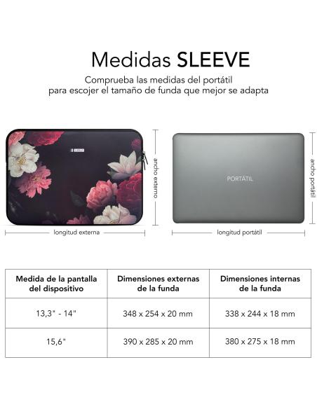 Subblim Trendy Sleeve Neo Flowers Funda para Portátil de 15.6"