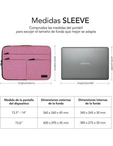 Subblim Air Padding 360 Sleeve Rosa Funda para Portátil de 15.6"