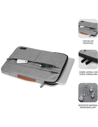 Subblim Air Padding 360 Sleeve Light Grey Funda para Portátil de 15.6"