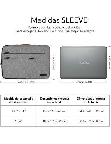 Subblim Air Padding 360 Sleeve Light Grey Funda para Portátil de 15.6"