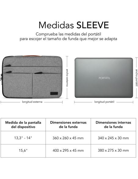 Subblim Air Padding 360 Sleeve Light Grey Funda para Portátil de 15.6"