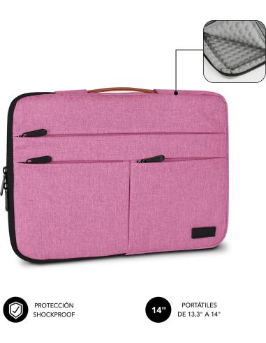 Subblim Air Padding 360 Funda para Portátil 14" Rosa
