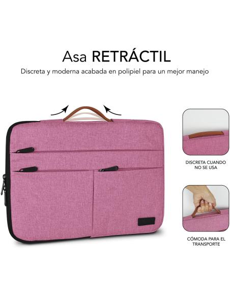 Subblim Air Padding 360 Funda para Portátil 14" Rosa