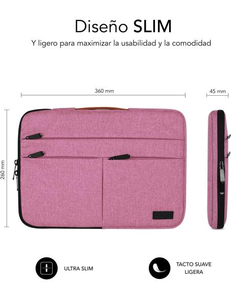 Subblim Air Padding 360 Funda para Portátil 14" Rosa