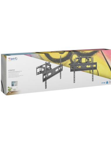 TooQ LP7866TN-B Soporte de Pared Inclinable y Giratorio para Monitor/TV 37"-80" Máx. 40Kg Negro