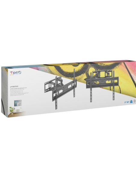 TooQ LP7866TN-B Soporte de Pared Inclinable y Giratorio para Monitor/TV 37"-80" Máx. 40Kg Negro