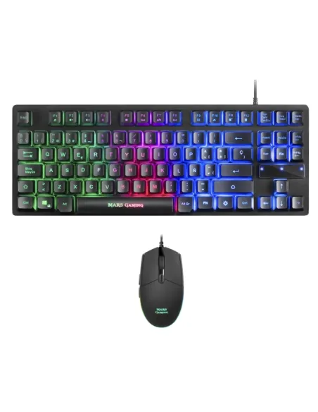 Mars Gaming MCPTKLES Combo Gaming Teclado RGB + Ratón 3200 DPI Negros