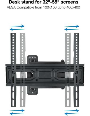 TooQ LP7843TN-B Soporte de Pared Inclinable y Giratorio para Pantallas 32"-55" Máx. 35Kg Negro