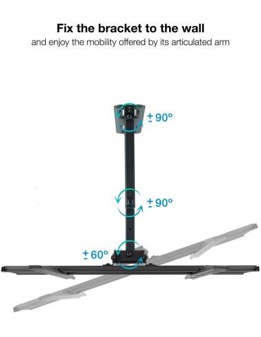 TooQ LP7843TN-B Soporte de Pared Inclinable y Giratorio para Pantallas 32"-55" Máx. 35Kg Negro