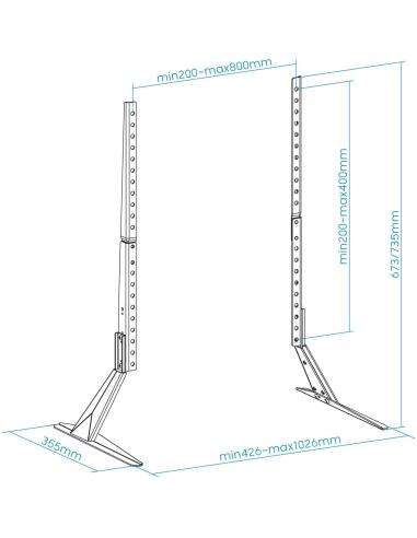 TooQ DB2375F-B Soporte De Mesa Para Pantallas 23"-75" Máx. 40Kg Negro
