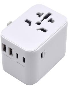 Ewent EW1470 Adaptador de Enchufe Universal de Viaje 2 USB-A y 3 USB-C-1368251