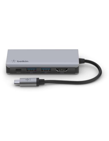 Belkin AVC006BTSGY Adaptador Multipuerto USB-C 4 en 1