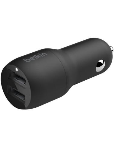 Belkin BoostCharge CCB001BTBKUSB-A 24W Negro - Cargador de Coche Dual