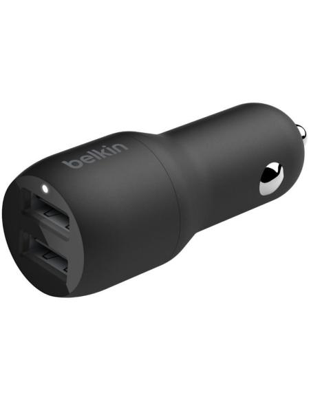 Belkin BoostCharge CCB001BTBKUSB-A 24W Negro - Cargador de Coche Dual