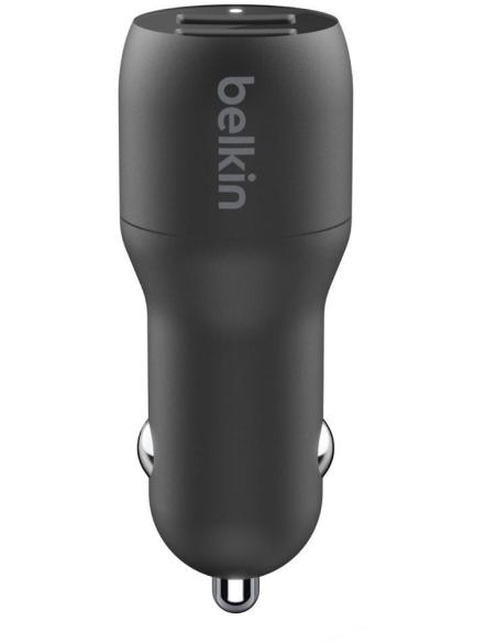 Belkin BoostCharge CCB001BTBKUSB-A 24W Negro - Cargador de Coche Dual