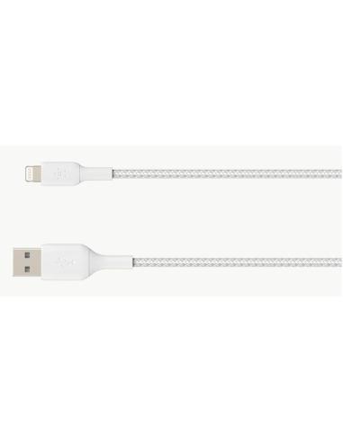 Belkin BoostCharge CAA002BT2MWH Cable Trenzado Lightning a USB-A 2m Blanco