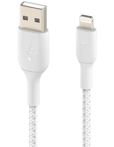 Belkin BoostCharge CAA002BT2MWH Cable Trenzado Lightning a USB-A 2m Blanco