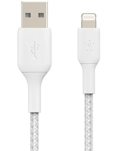 Belkin BoostCharge CAA002BT2MWH Cable Trenzado Lightning a USB-A 2m Blanco