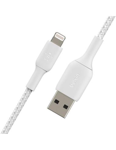 Belkin BoostCharge CAA002BT2MWH Cable Trenzado Lightning a USB-A 2m Blanco