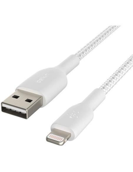 Belkin BoostCharge CAA002BT2MWH Cable Trenzado Lightning a USB-A 2m Blanco