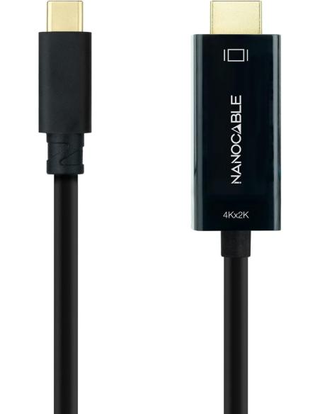 Nanocable 10.15.5132 Cable Conversor USB-C a HDMI 4K 30Hz 1.8M Negro