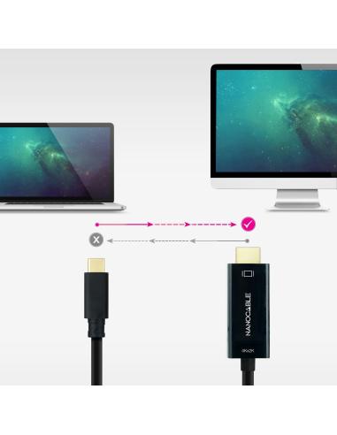 Nanocable 10.15.5132 Cable Conversor USB-C a HDMI 4K 30Hz 1.8M Negro