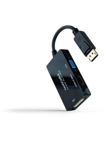 Nanocable 10.16.3301-ALL Conversor DisplayPort a HDMI 4K/DVI-D/VGA 20cm Negro