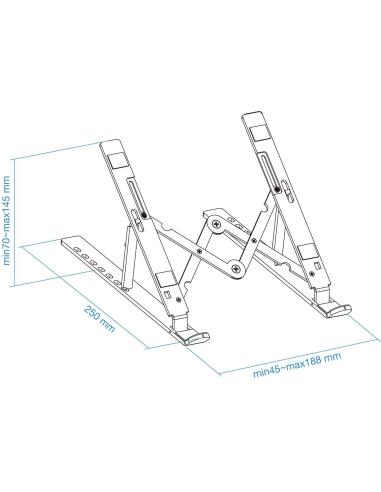 TooQ TQLRS0033-AL-G Soporte para Portátil Hasta 15" Máx. 5 Kg Gris