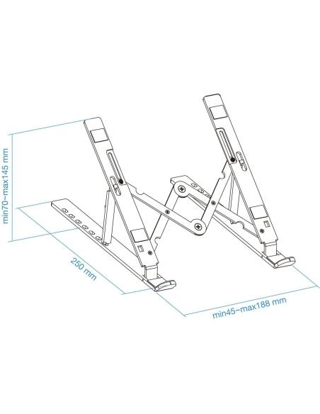 TooQ TQLRS0033-AL-G Soporte para Portátil Hasta 15" Máx. 5 Kg Gris