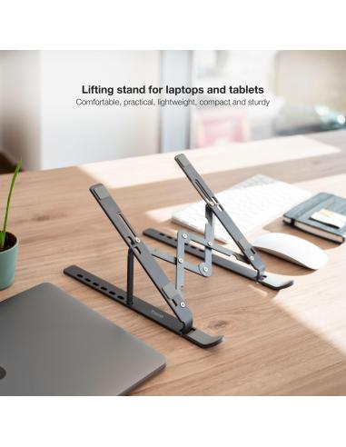 TooQ TQLRS0033-AL-G Soporte para Portátil Hasta 15" Máx. 5 Kg Gris