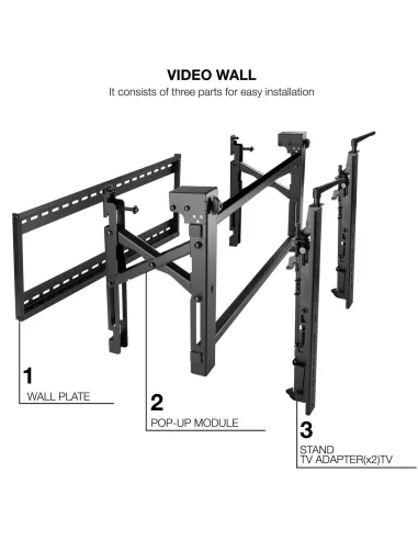 TooQ TQVW5470T Soporte Video Wall de Pared para Pantalla 45-70” Negro