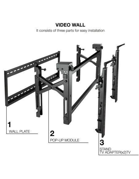 TooQ TQVW5470T Soporte Video Wall de Pared para Pantalla 45-70” Negro