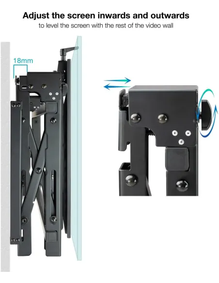 TooQ TQVW5470T Soporte Video Wall de Pared para Pantalla 45-70” Negro