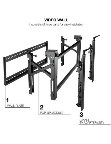 TooQ TQVW4570T Soporte de Pared Inclinable para Monitor/TV 45"-70" Máx.70 KG Negro