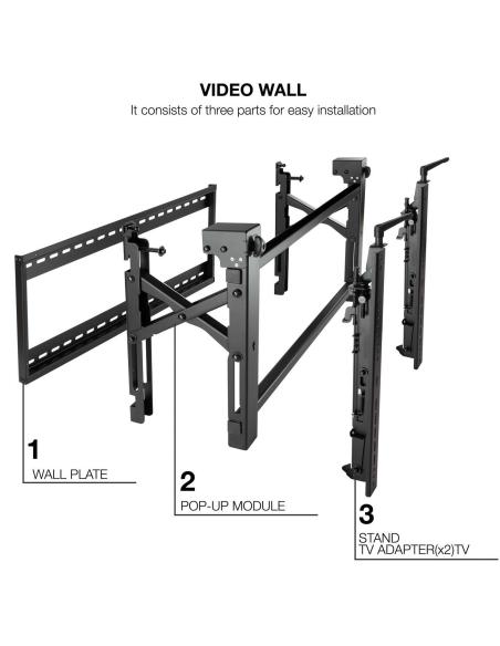 TooQ TQVW4570T Soporte de Pared Inclinable para Monitor/TV 45"-70" Máx.70 KG Negro
