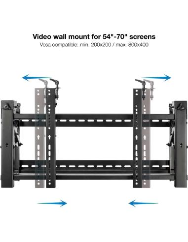 TooQ TQVW4570T Soporte de Pared Inclinable para Monitor/TV 45"-70" Máx.70 KG Negro