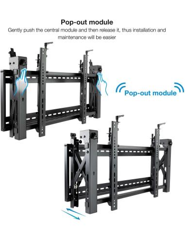 TooQ TQVW4570T Soporte de Pared Inclinable para Monitor/TV 45"-70" Máx.70 KG Negro