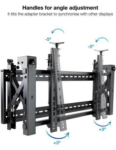 TooQ TQVW4570T Soporte de Pared Inclinable para Monitor/TV 45"-70" Máx.70 KG Negro