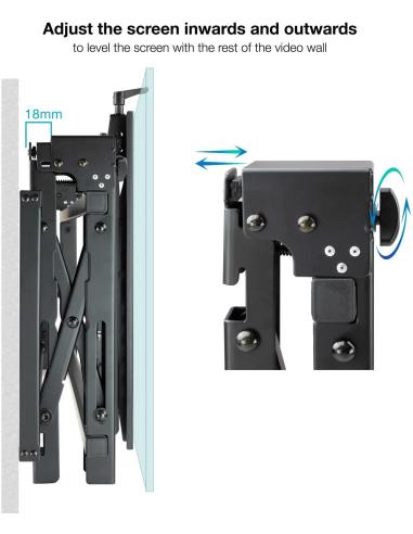 TooQ TQVW4570T Soporte de Pared Inclinable para Monitor/TV 45"-70" Máx.70 KG Negro