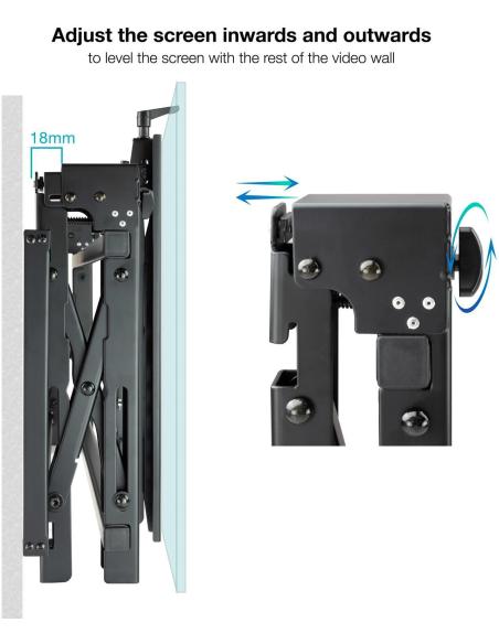 TooQ TQVW4570T Soporte de Pared Inclinable para Monitor/TV 45"-70" Máx.70 KG Negro